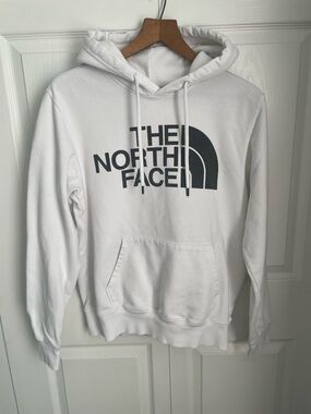 The North Face White Pullover Hoodie with Black Logo